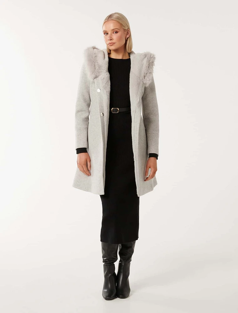 EverNew Josephine Faux Fur Lined Coat