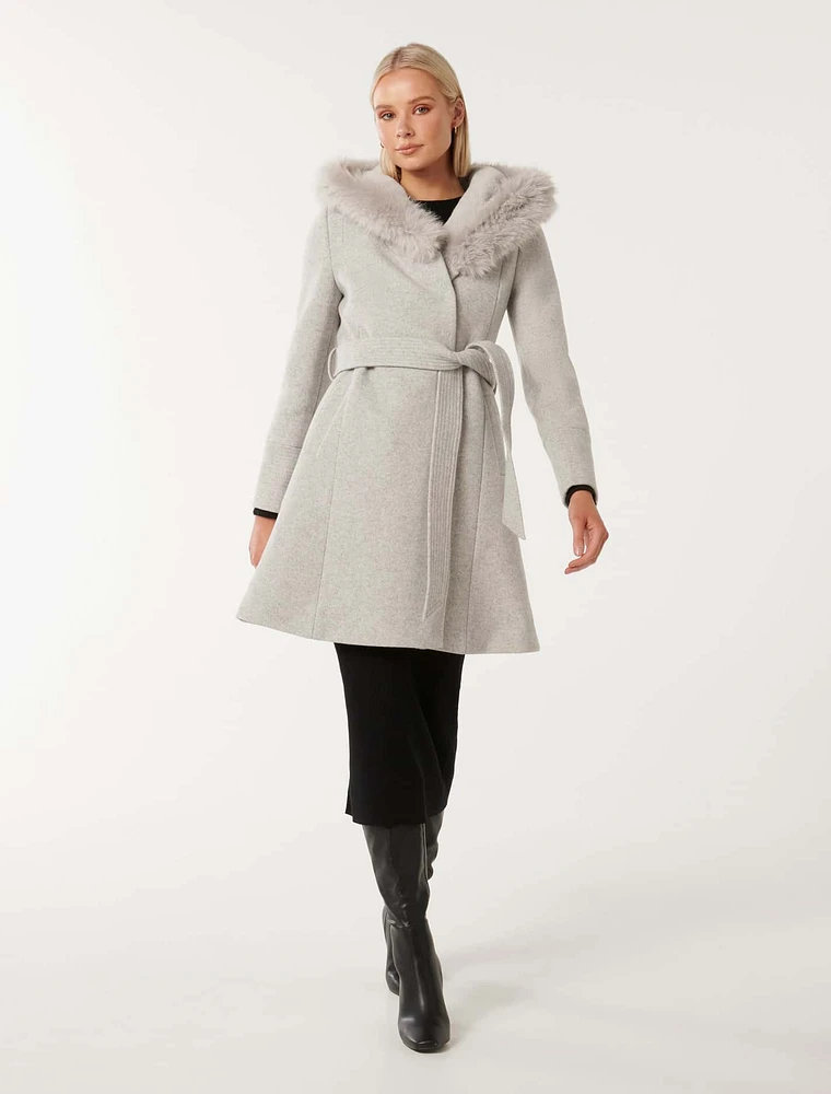 EverNew Josephine Faux Fur Lined Coat