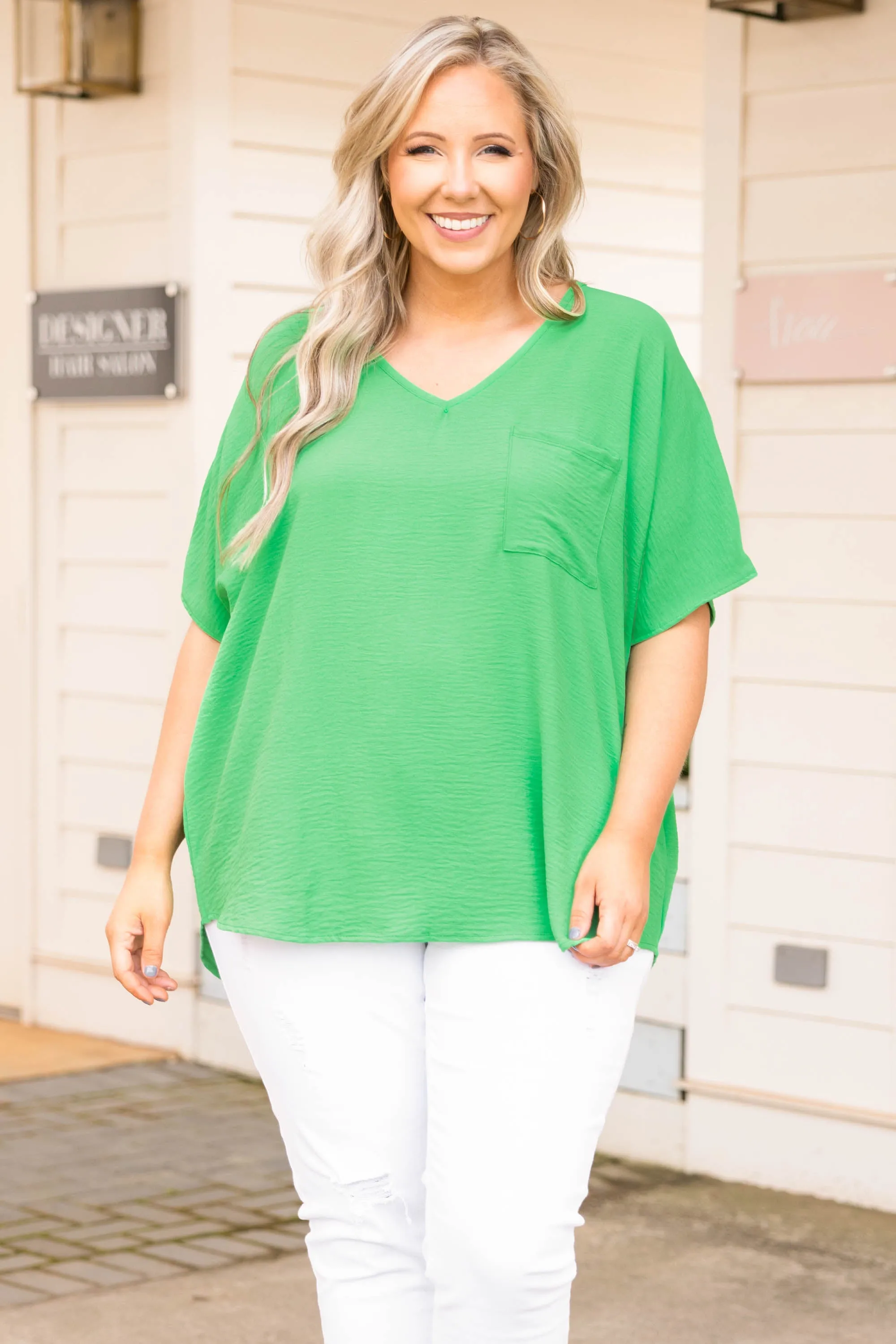 Everyday Stunning Top, Kelly Green