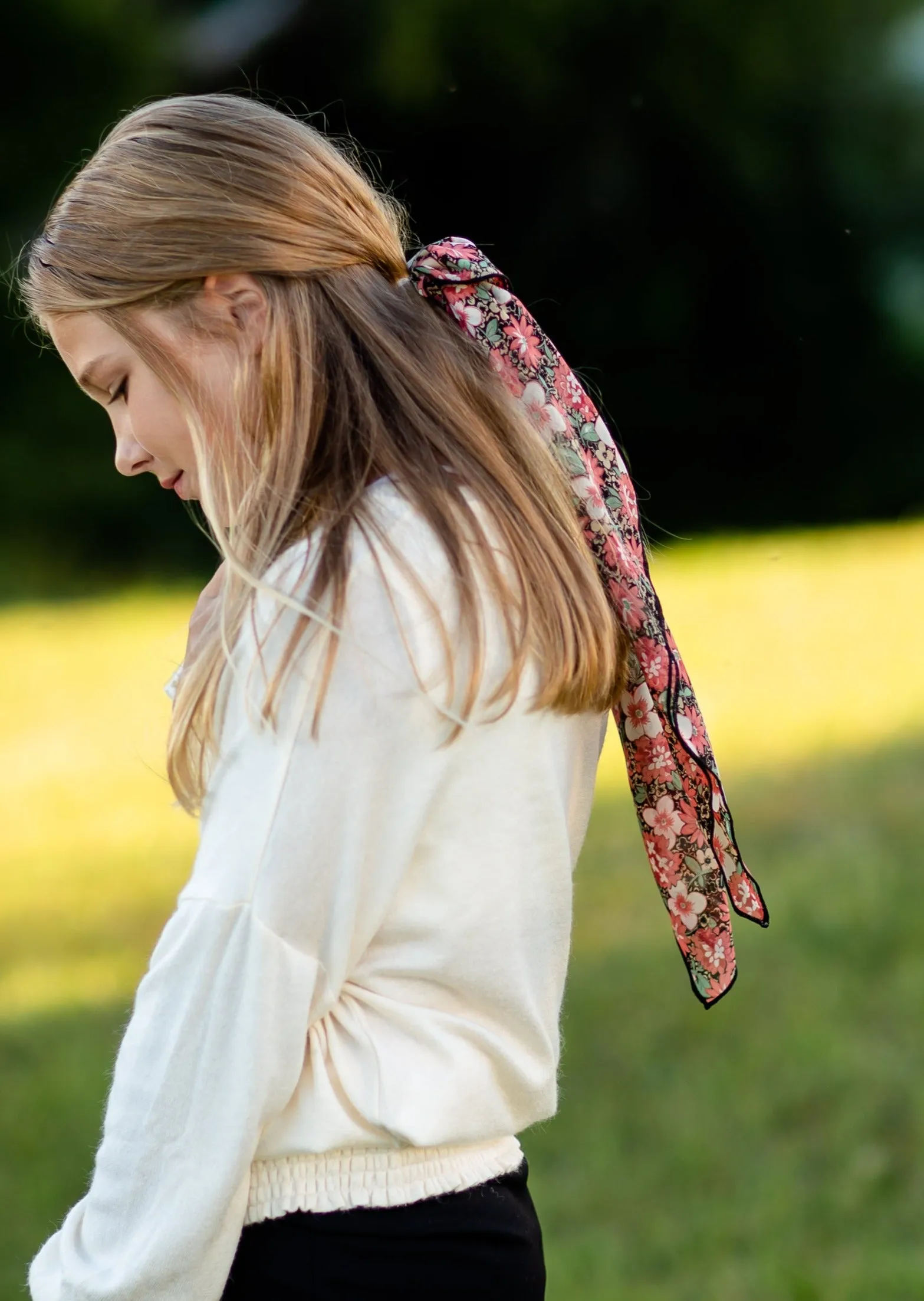 Floral Chiffon Hair Scarf