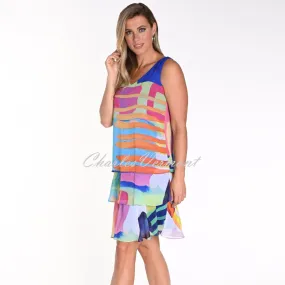 Frank Lyman Abstract Print Tiered Dress - Style 241125