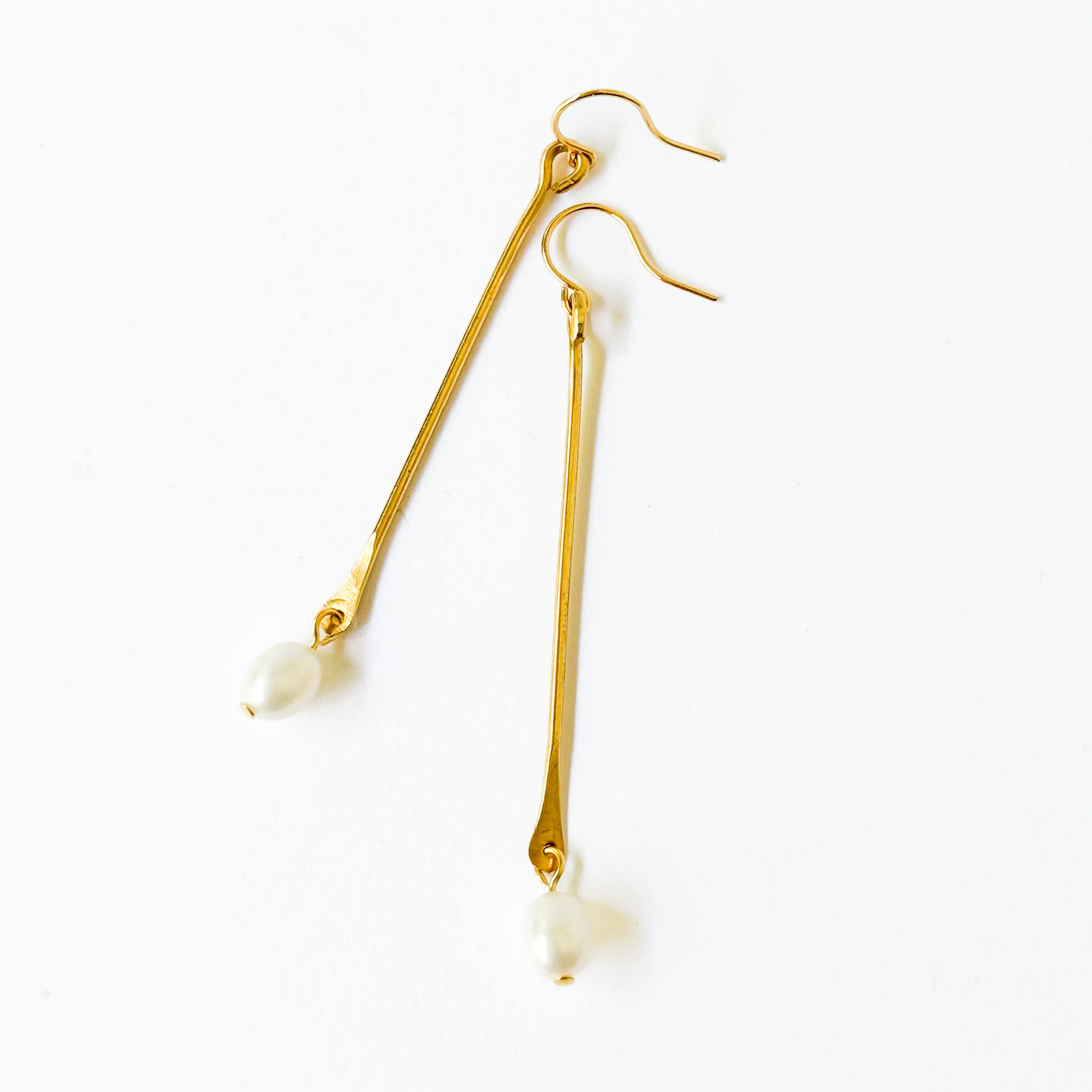 Freshwater Pearl Stick Earrings, Minimalist Pearl Earrings