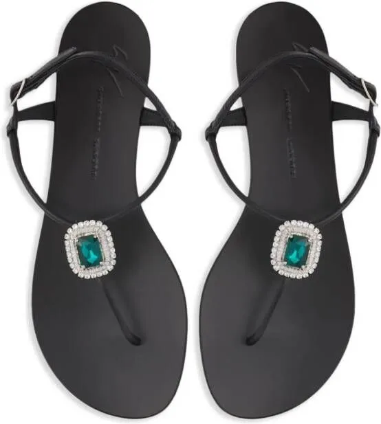 Giuseppe Zanotti Hepsie stone-embellished sandals Black