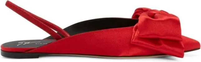 Giuseppe Zanotti Johanna bow-detail satin sandals Red