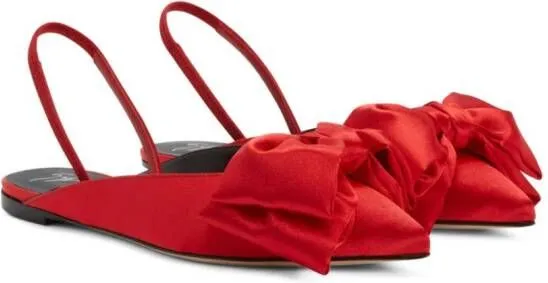 Giuseppe Zanotti Johanna bow-detail satin sandals Red