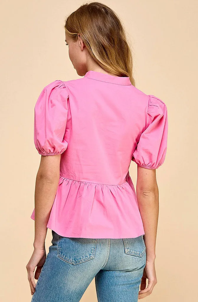 GOIN' PLACES PEPLUM BLOUSE