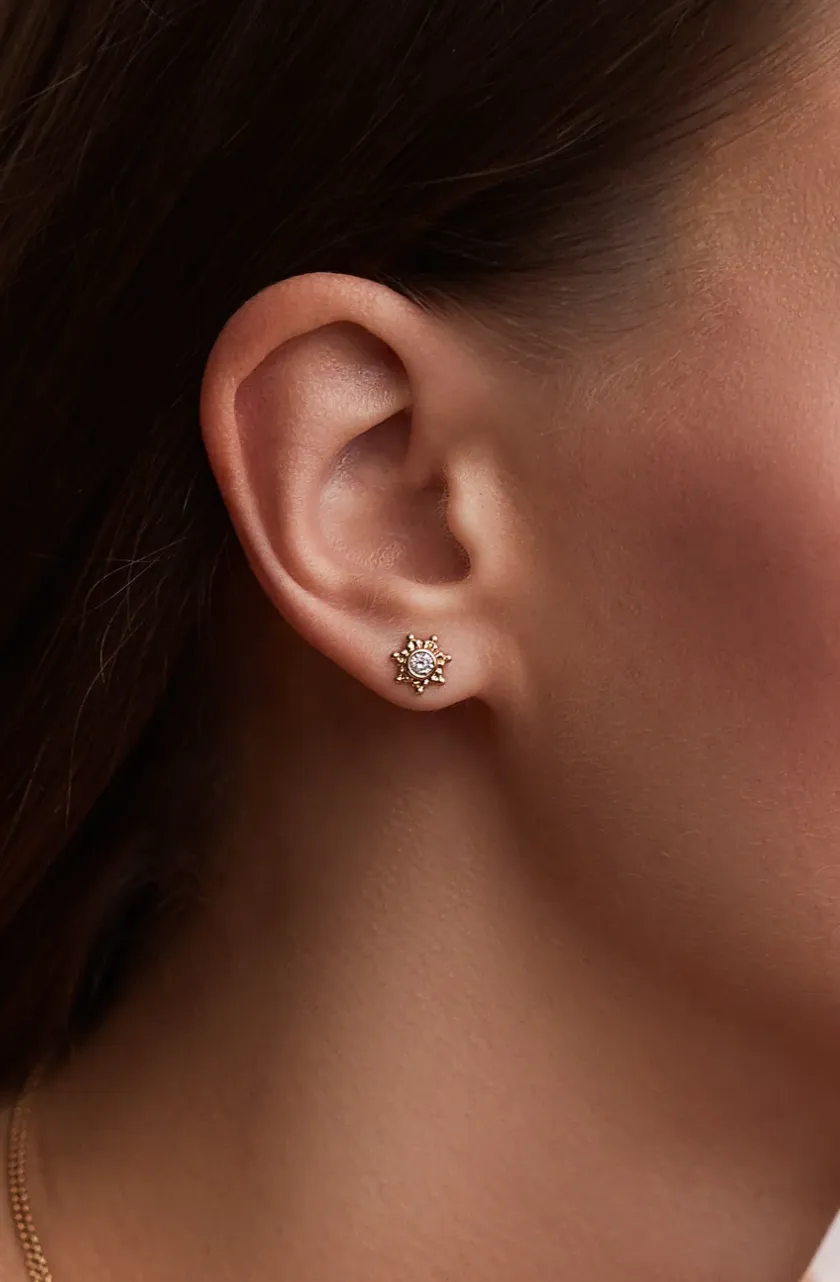 Granium Star Earrings in Diamond