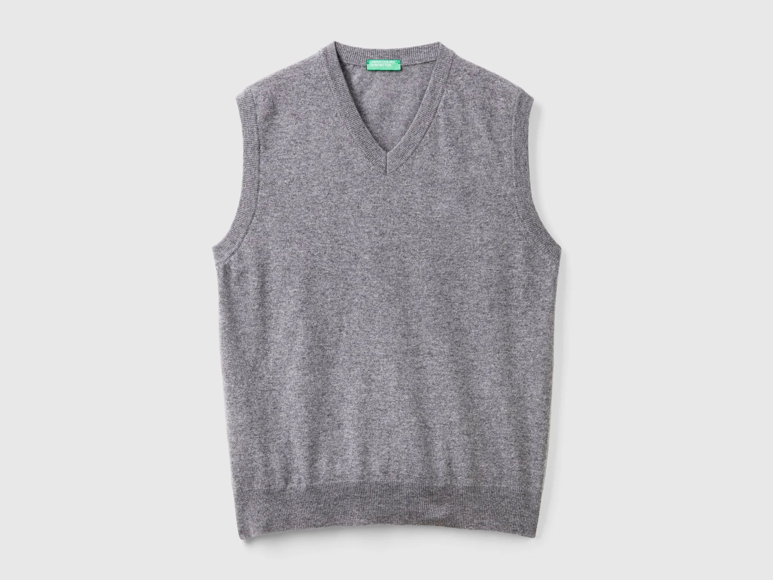 Gray vest in pure Merino wool - Dark Gray | Benetton