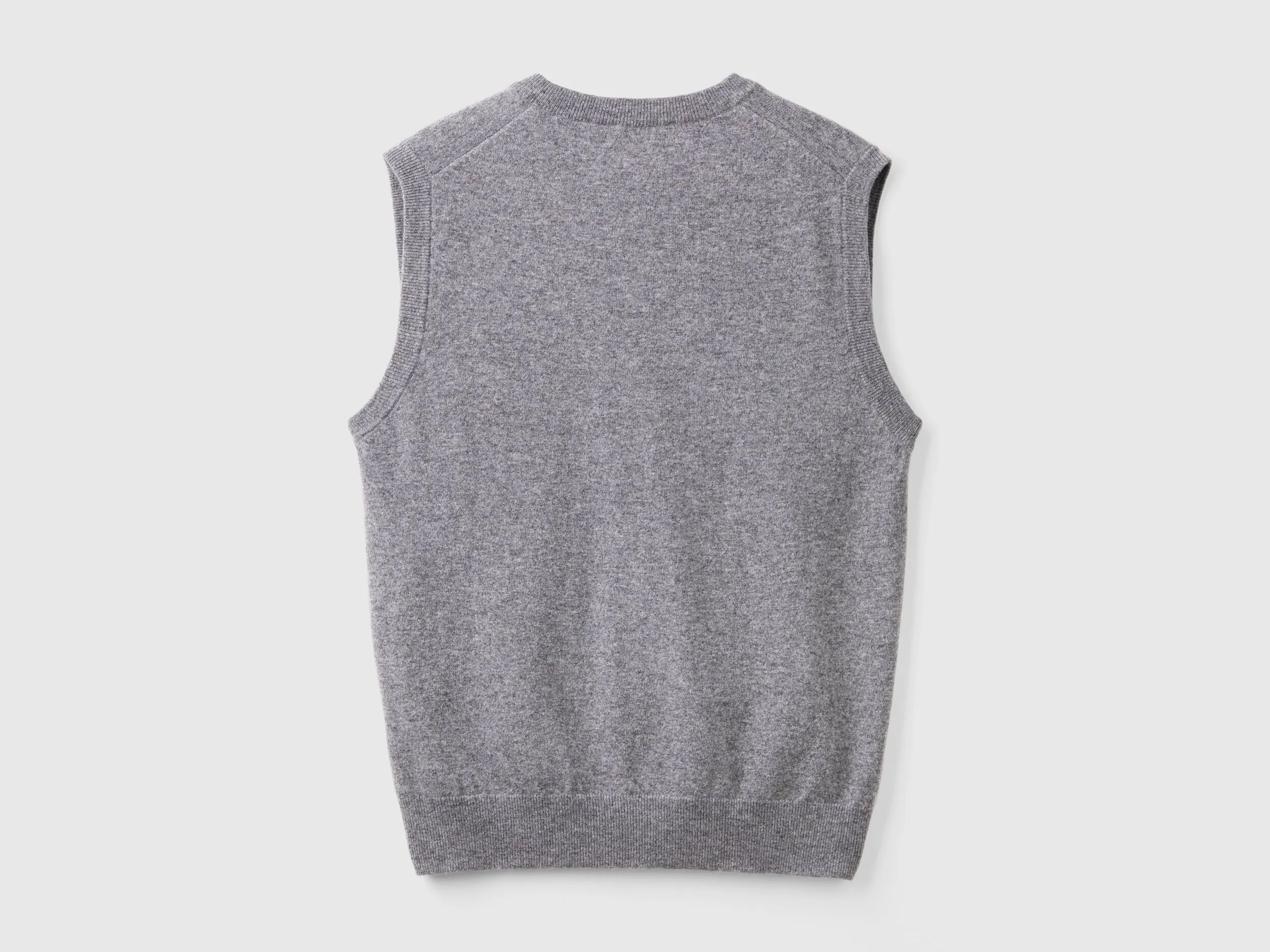 Gray vest in pure Merino wool - Dark Gray | Benetton