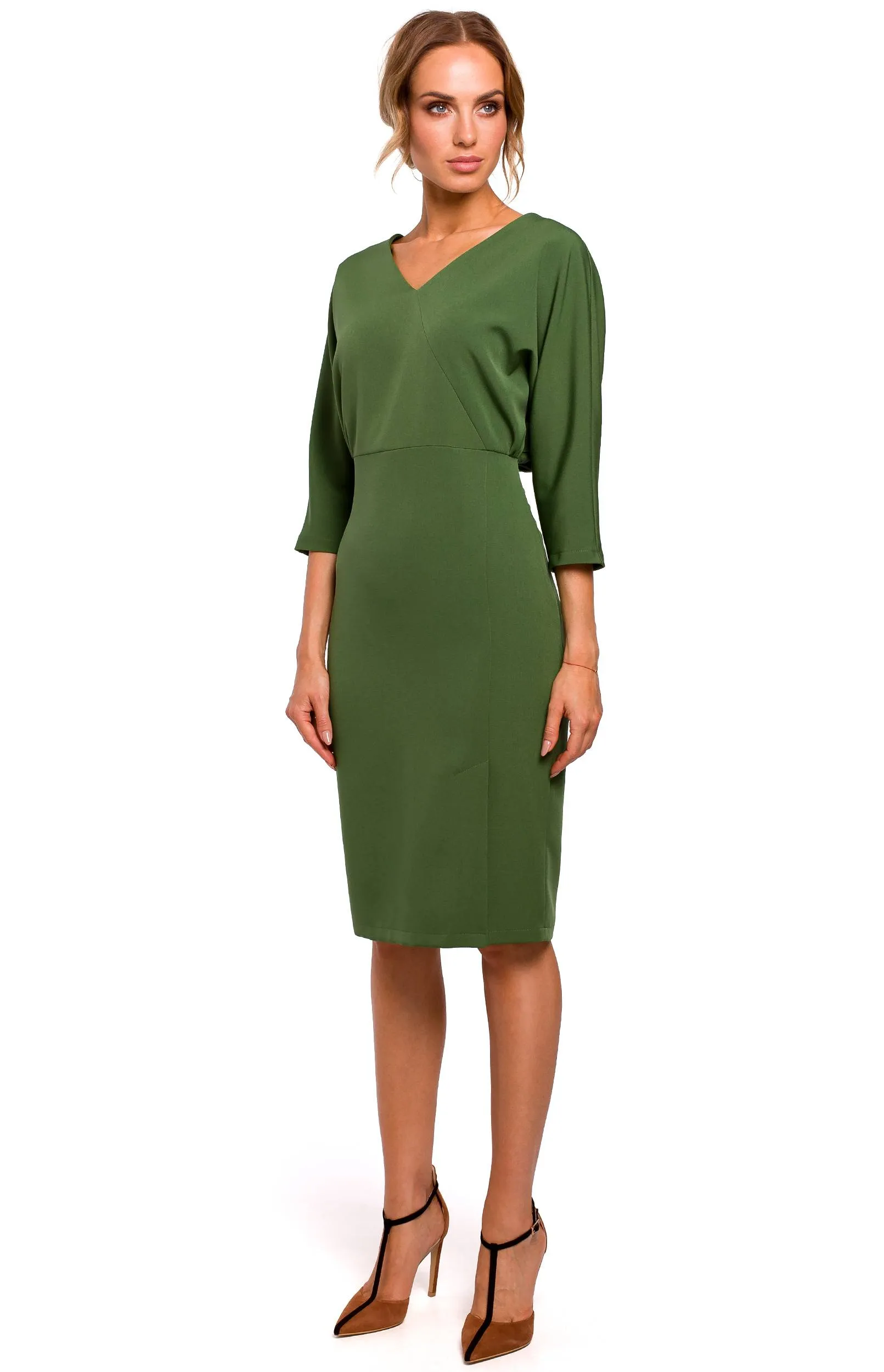 Green batwing dress