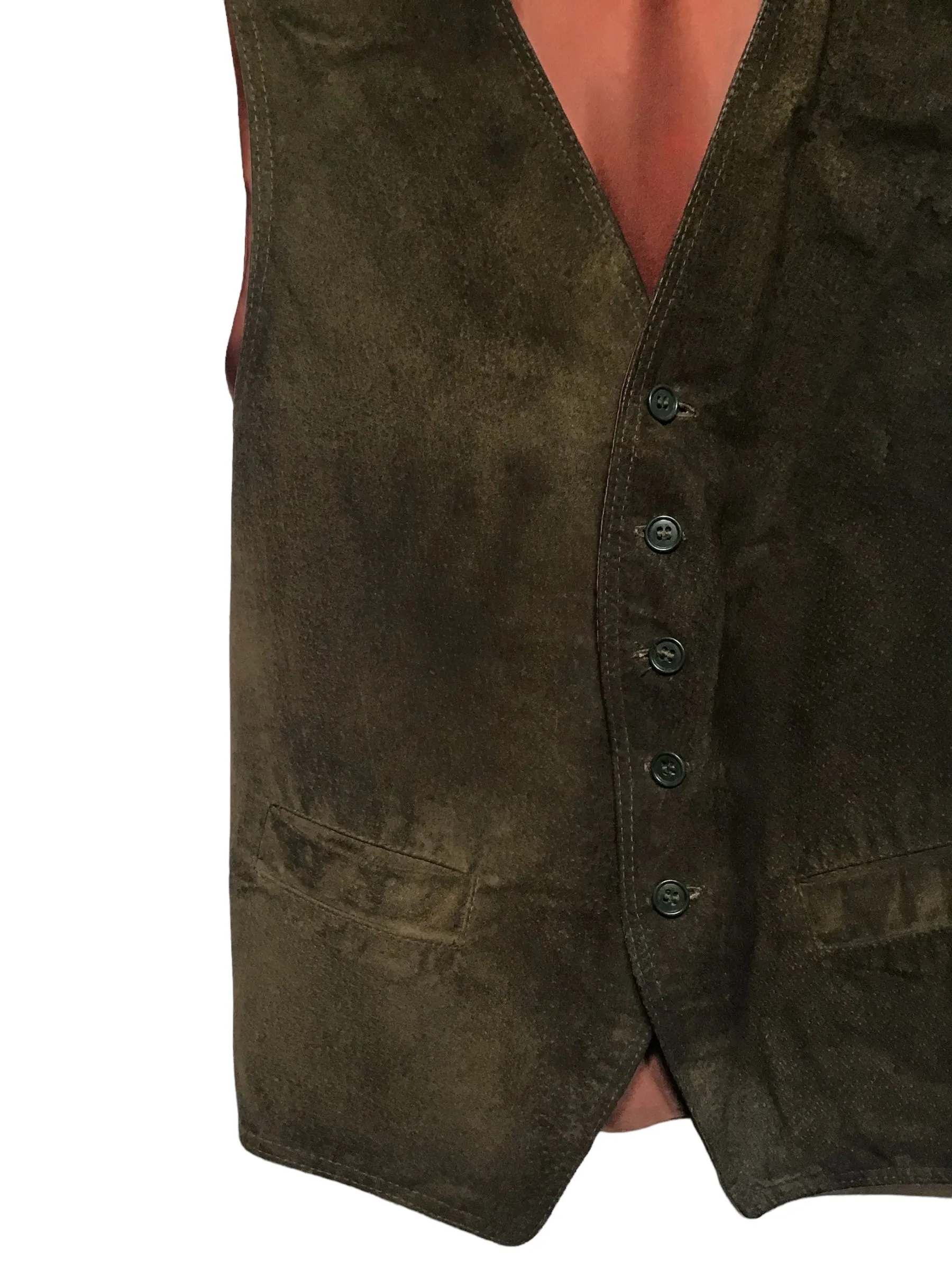 Green Suede Waist Coat (Size L)