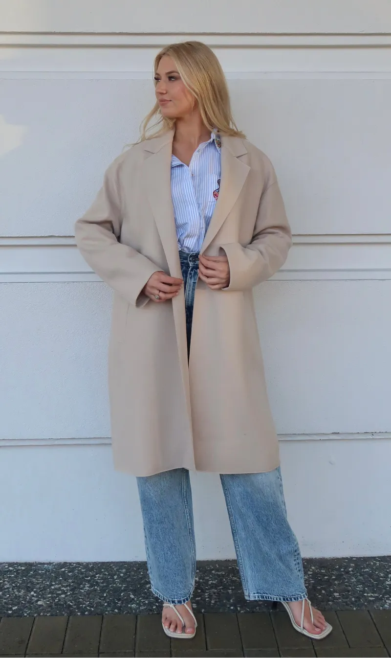  Harris Wharf London      Oversized Coat - Almond 