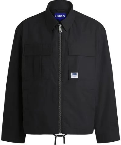 Hugo Ripstop-cotton regular-fit jacket with logo label