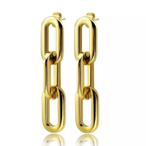 Jenna Link Paperclip 18K Gold Link Earrings by Sahira