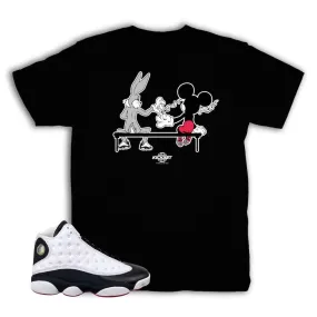 Jordan 13 He Got Game Bugs and Mickey Shirt