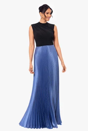 Katrina Long Jersey Knit Pleated Skirt Dress