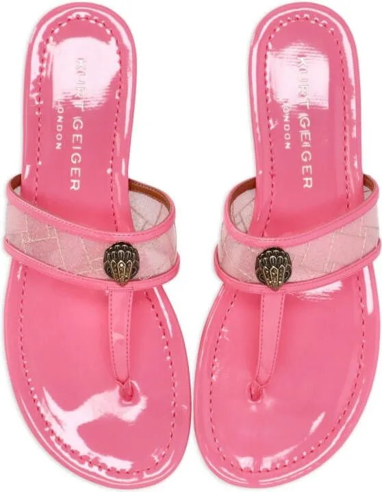 KG Kurt Geiger thong-strap patent-leather sandals Pink