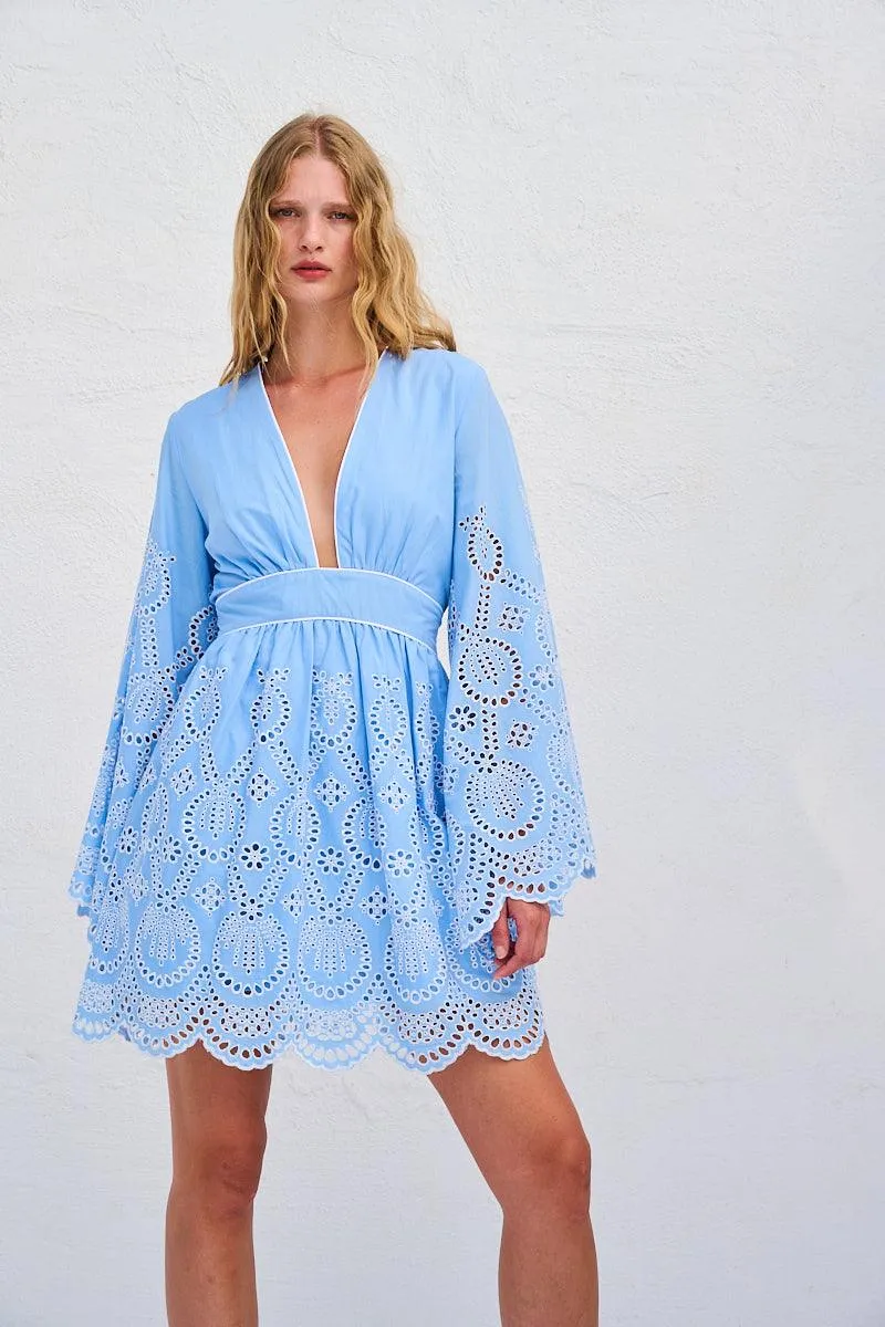 Lace the Label - Eyelet Bell Sleeve Dress