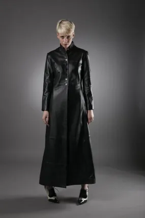 Ladies Leather Matrix Coat in Black