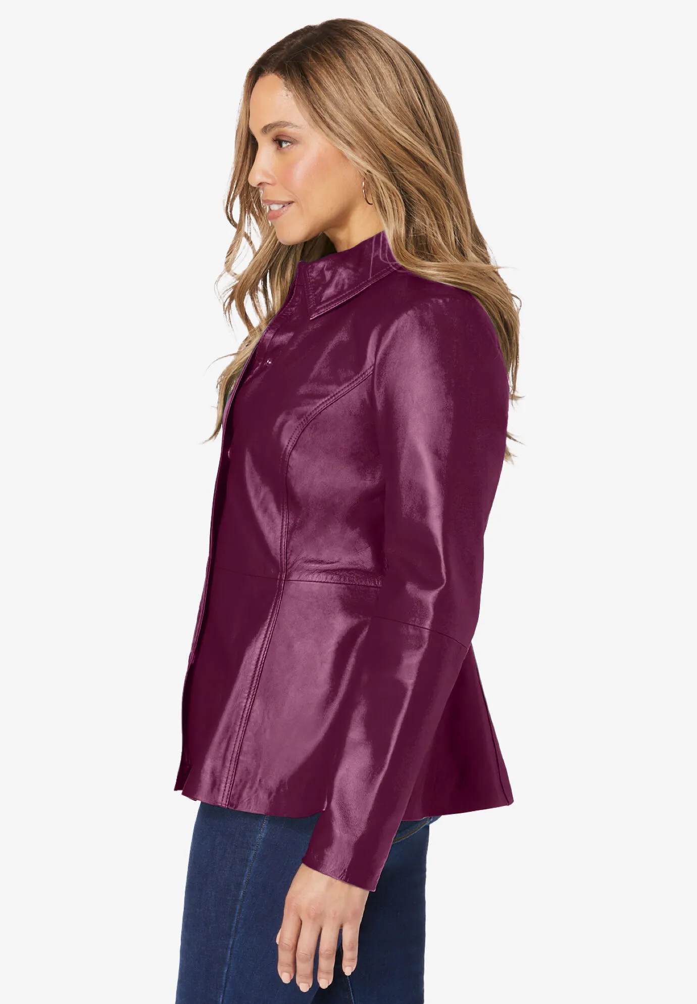 Leather Peplum Jacket