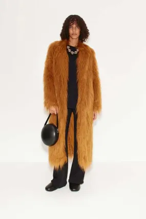 Lett Shaggy Faux Fur Coat - Wheat