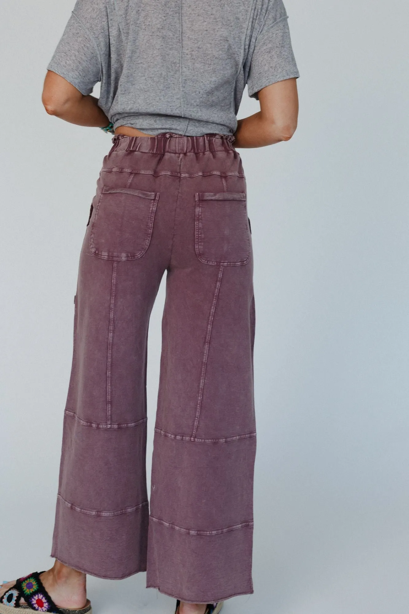 Lucky One Wide Leg Full Pant - Plum