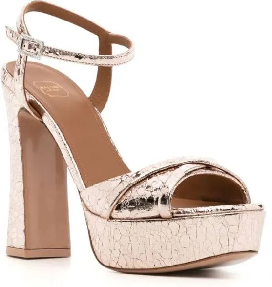 Malone Souliers Keaton 120mm metallic-effect sandals Pink