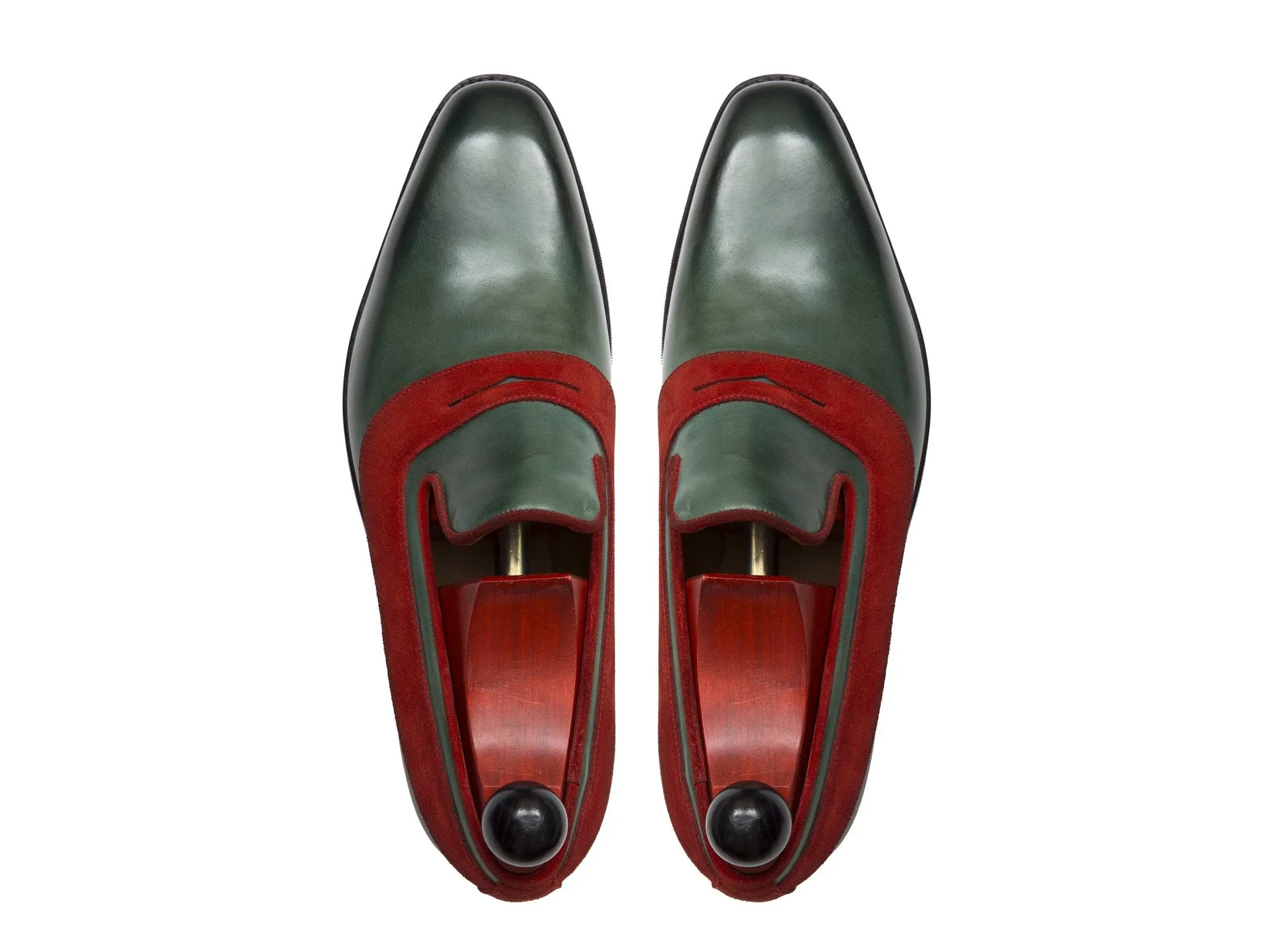 Marcos - MTO - Forest Green Calf / Red Suede - LPB Last - City Rubber Sole