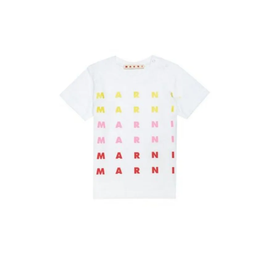 Marni T-Shirt Multicolor Logo White