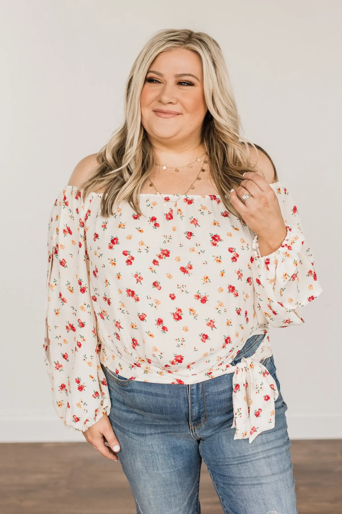 Match Made In Heaven Off The Shoulder Blouse- Cream