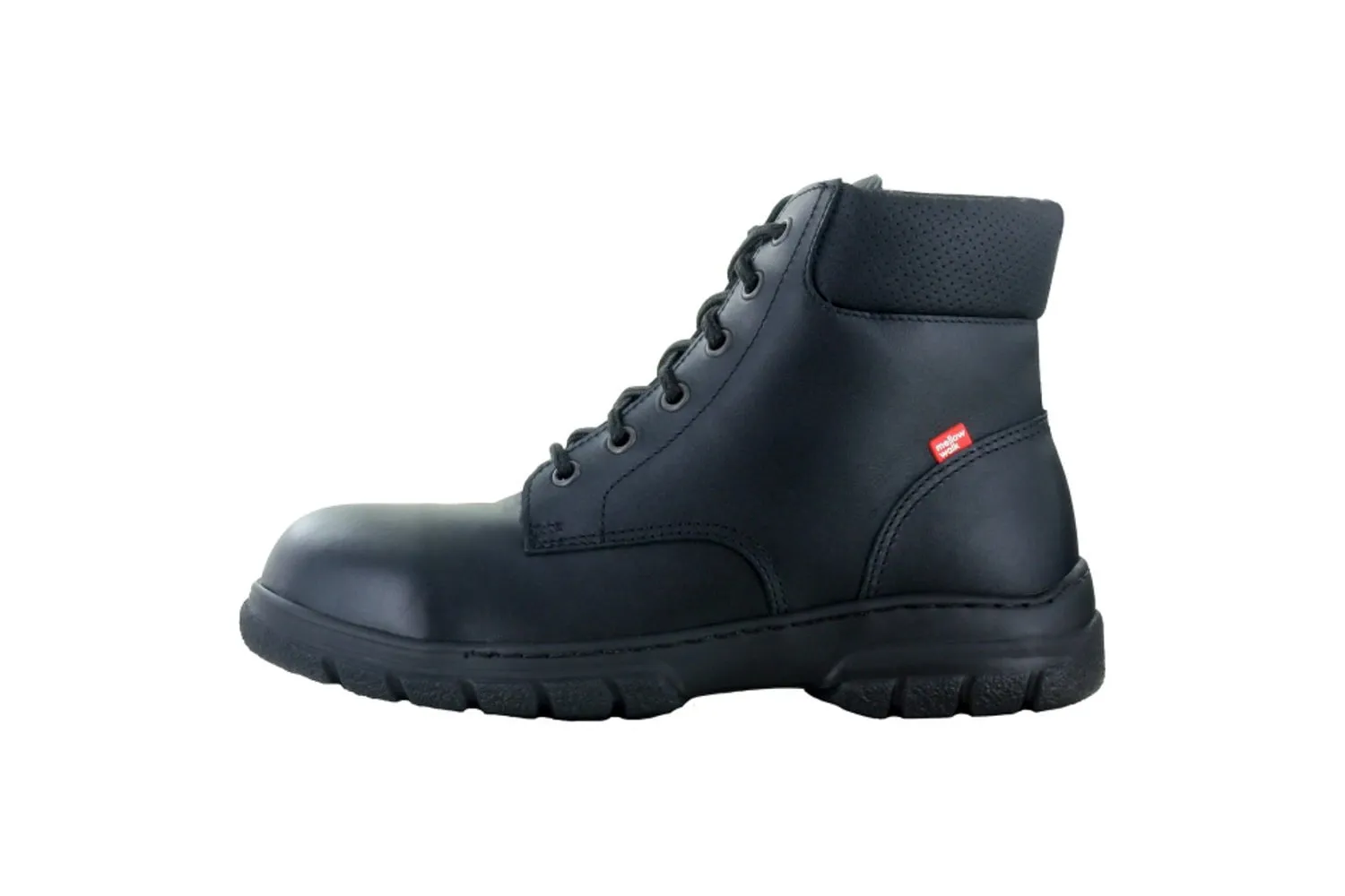 Mellow Walk Womens Maddy EH PR Black Leather Metal-Free Work Boots