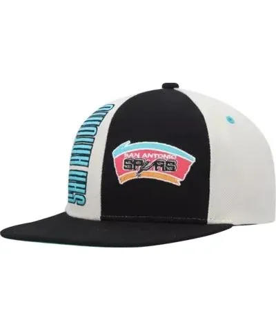 Mitchell & Ness Men's NBA Cream/Black San Antonio Spurs Hardwood Classics Pop Snapback Hat