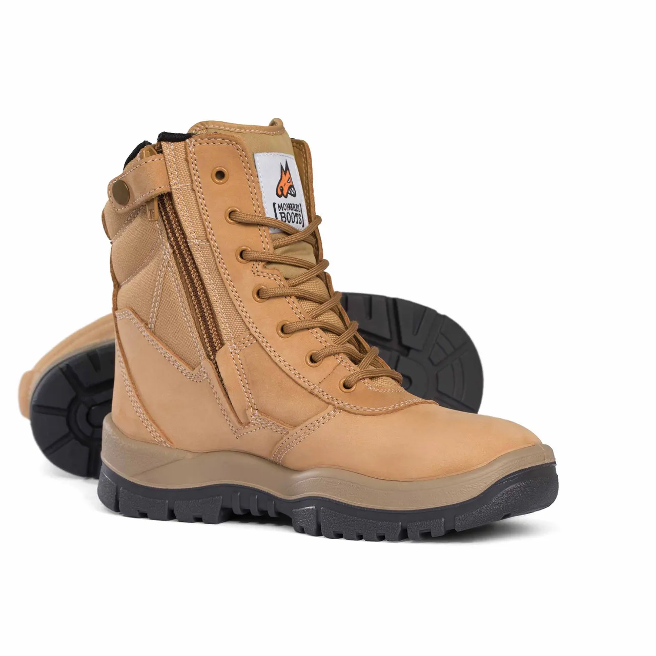 Mongrel Boots 251 High Wheat Zip Side Steel Toe Work Boots