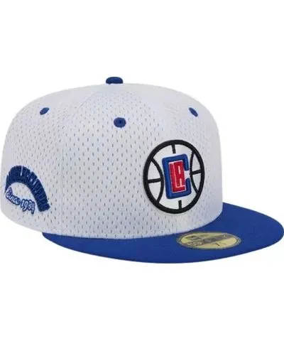 New Era Men's Los Angeles Clippers NBA White/Royal LA Clippers Throwback 2Tone 59FIFTY Fitted Hat