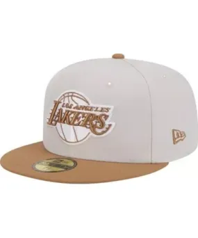 New Era Men's NBA Cream/Tan Los Angeles Lakers Color Pack 59FIFTY Fitted Hat