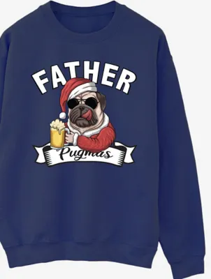 NW2 Christmas Father Pugmas Mens Navy Sweatshirt | Sweatshirts & Hoodies | George at ASDA