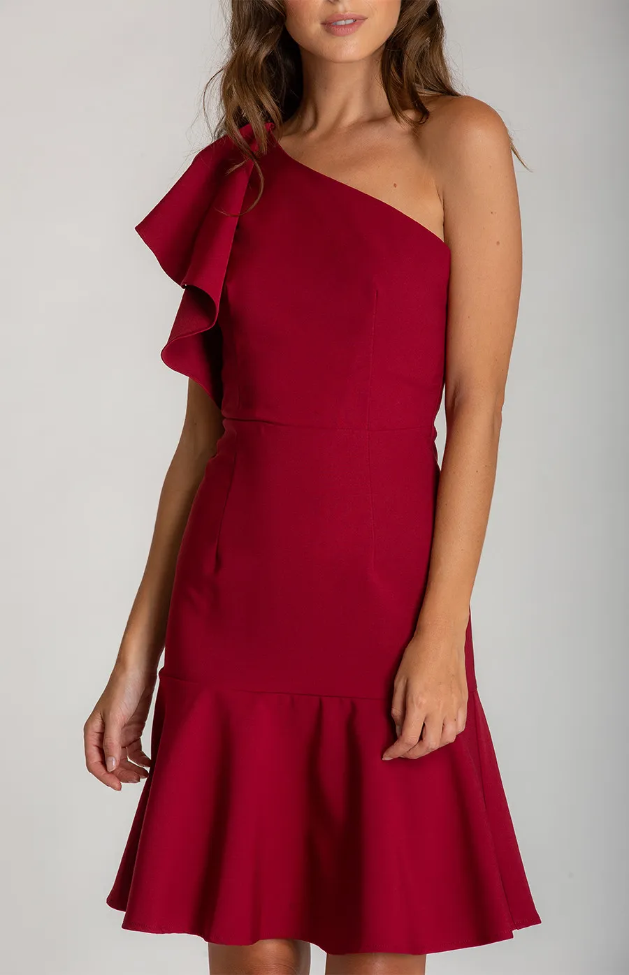 One Shoulder Frill Detail Dress (ADR852A) 