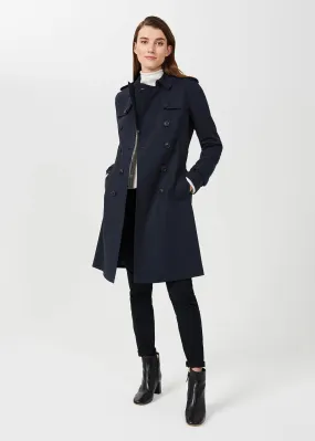 Petite Saskia Shower Resistant Trench Coat 