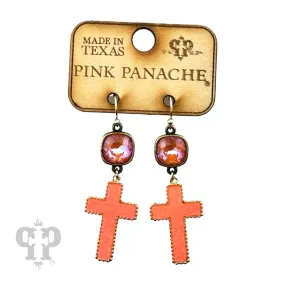 PP Orange Cross Earrings