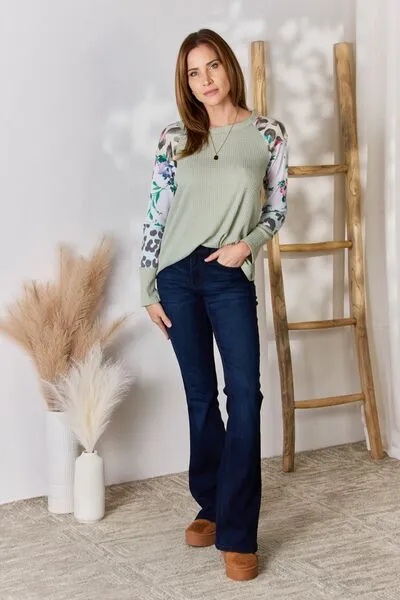 Printed Round Neck Blouse