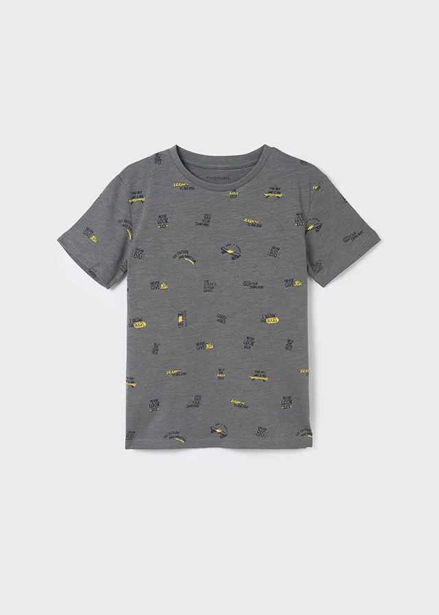 Printed s/s t-shirt for teen boy - Steel