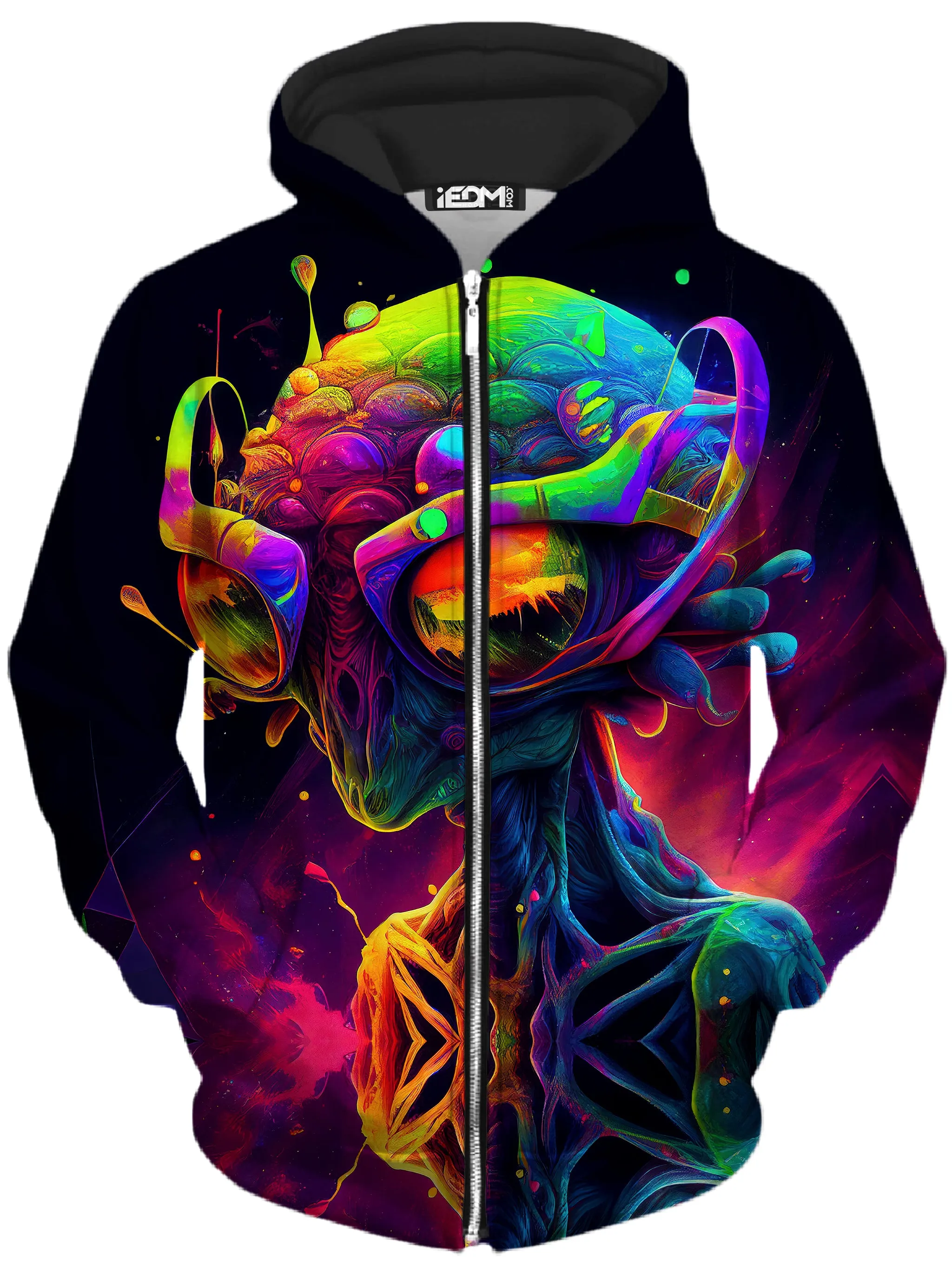 Psychedelic Alien Zip-Up Hoodie and Leggings Combo