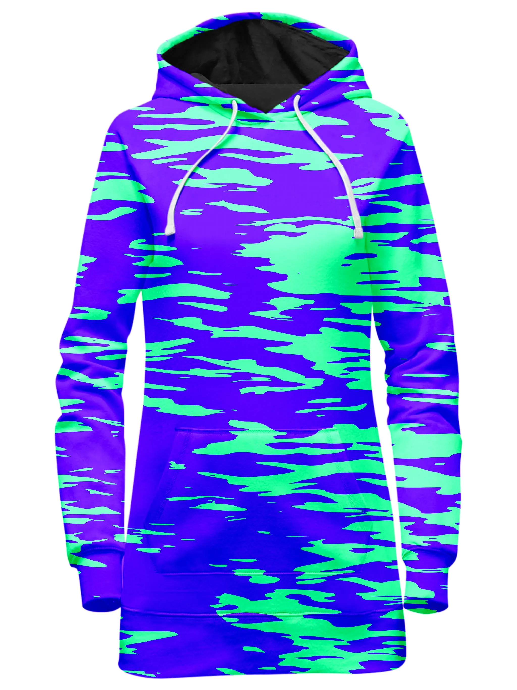 Purple Mint Rave Zebra Stripe Hoodie Dress and Leggings Combo