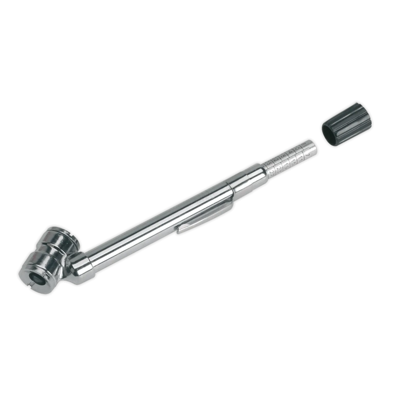 Sealey TSTPG8 Universal Deluxe Tyre Pressure Gauge with Pocket Clip 6-50psi