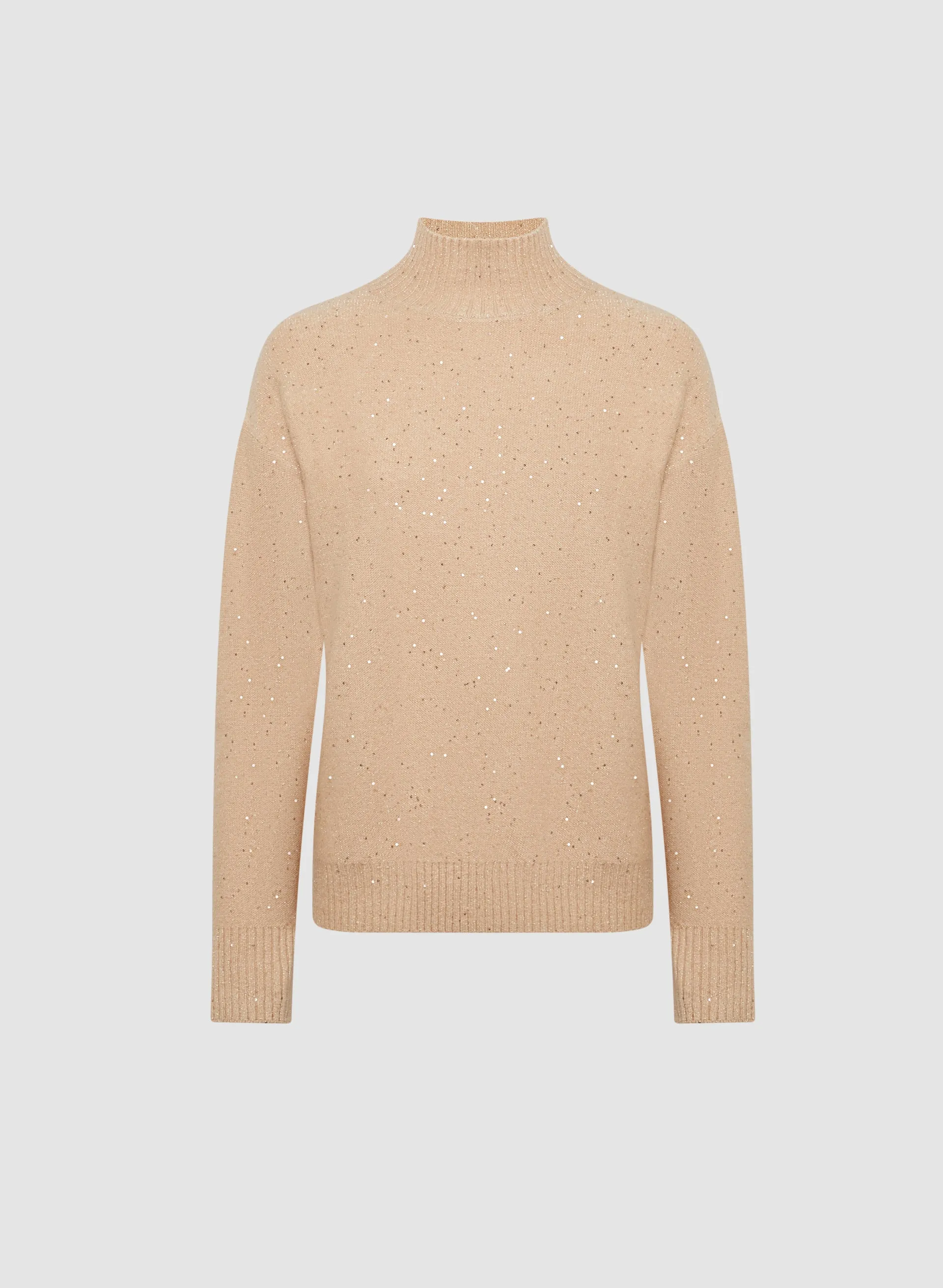 Sequin Mock Neck Sweater