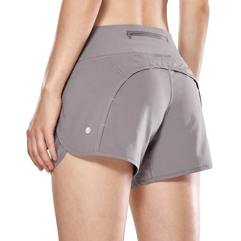 Shorts de sport pour femme avec poche à fermeture éclair CRZ Yoga - R403