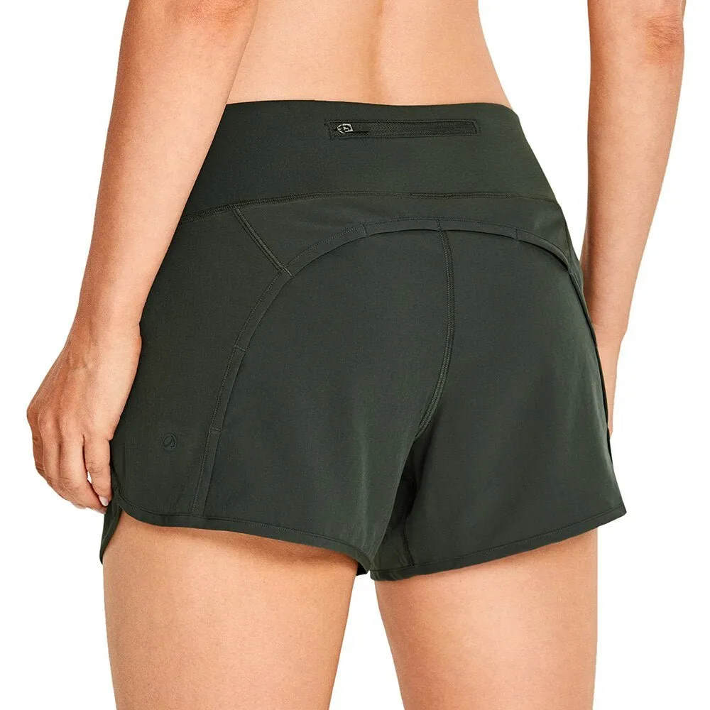 Shorts de sport pour femme avec poche à fermeture éclair CRZ Yoga - R403