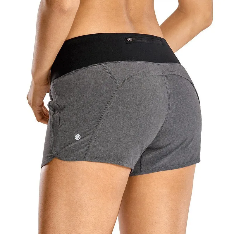 Shorts de sport pour femme avec poche à fermeture éclair CRZ Yoga - R403