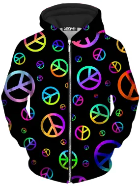 Signs of Peace Unisex Zip-Up Hoodie