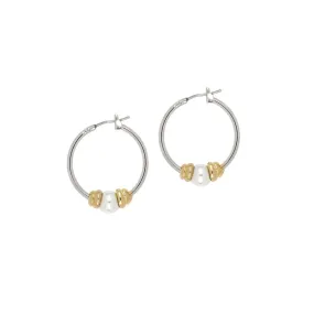 Single Pearl Small Hoop Earrings